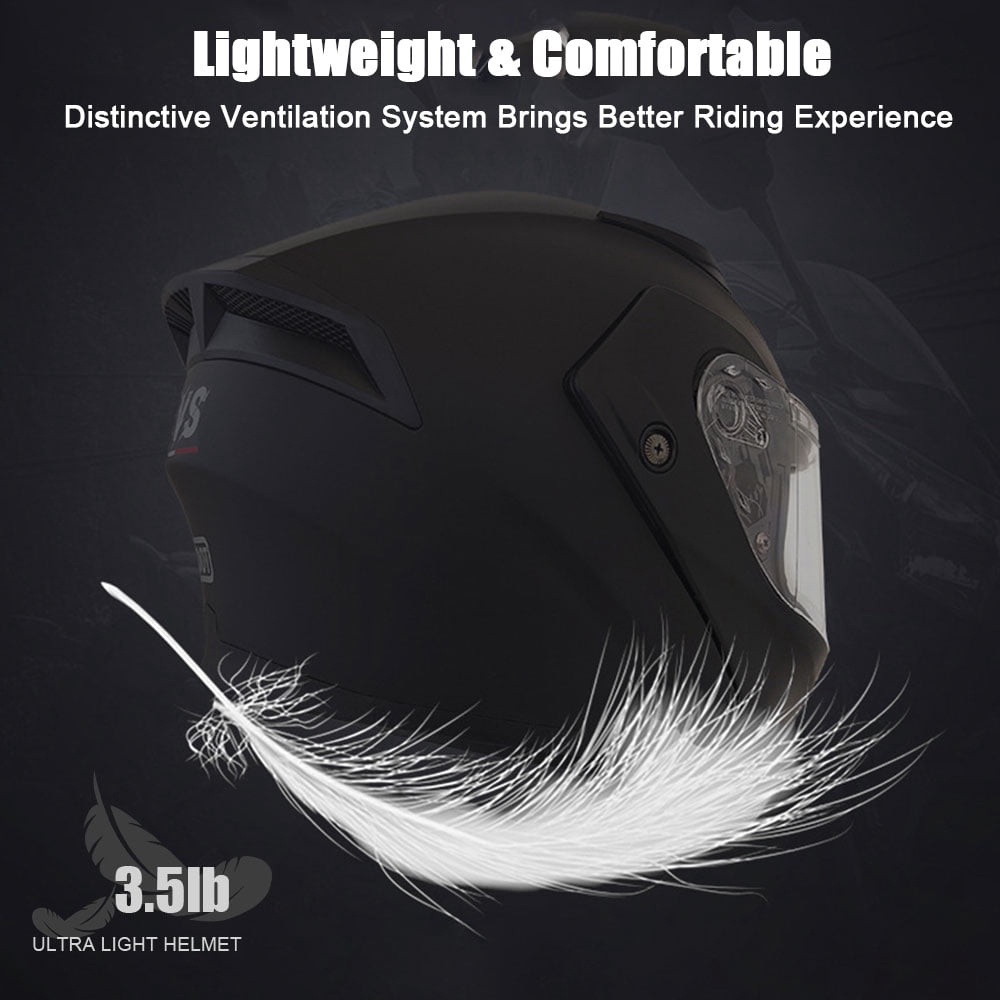 Modular Motorcycle Helmet Bluetooth Full Face Helmet, DOT Approved Full Face Flip Up Anti-Fog Helmets with Built-in Speakers & Microphone for Adults Men and Women, Lightweight & Comfortable
