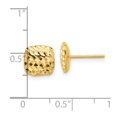 thumbnail image 2 of 14k Solid Yellow Gold Sparkle-Cut Square Post Earrings 8.6x8.6mm Wide Stud Earring for Women, 2 of 2