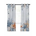 thumbnail image 7 of Orange Blue Starfish Coastal Blackout Curtains for Bedroom, Summer Beach Eucalyptus Thermal Insulated Kitchen Drapes with Grommets, Light Blocking Window Treatment, 2 Panels 52" x 90", 7 of 7