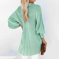 thumbnail image 3 of HCURIBAD Womens Oversized Button Down Shirts Business Casual Long Sleeve Blouse Work Striped Tops, 1PC Shirt Green 2XL, 3 of 8