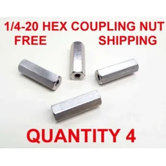 50-Pack Hex Coupling Nuts 5/16-24 X 7/16 X 7/8 - A563 Grade A Steel, Zinc Plated