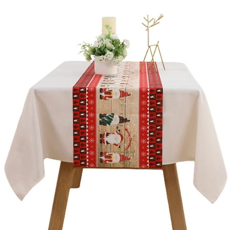 

Sunisery Christmas Table Runner Santa Reindeer Christmas Table Tablecloth