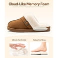 thumbnail image 4 of Litfun Women's Fuzzy Memory Foam Slippers Warm Comfy Winter House Shoes, Buckle Chestnut, Size 9-10, 4 of 7