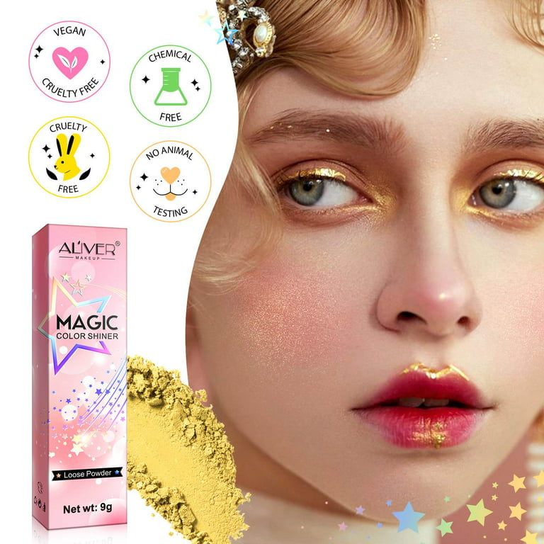 Highlighter Powder Stick Makeup (White) Body Glitter Shimmer and