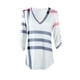 thumbnail image 2 of Camiseta con estampado a cuadros Mujer Otoño Manga 3/4 Blusa con cuello en V profundo Top suelto tholdsy AP000101-21B, 2 of 6