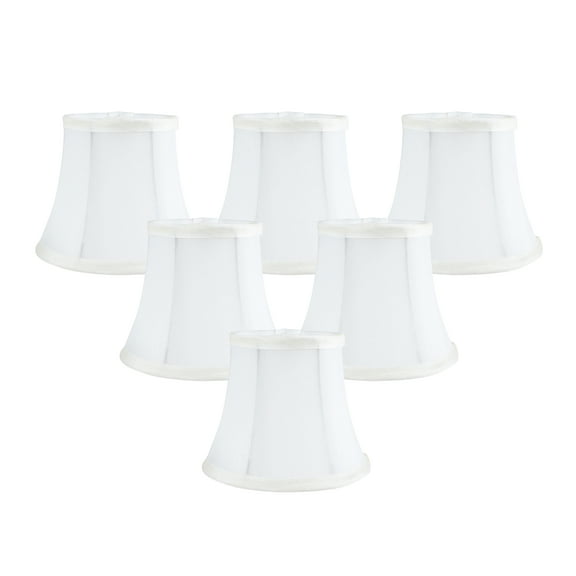 Meriville Set of 6 Off White Faux Silk Clip On Chandelier Lamp Shades, 4-inch by 6-inch by 5-inch