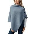 thumbnail image 2 of Aran Woollen Mills Poncho 100 % Soft Merino Wool Women`s Irish Cape with Buttons and Herringbone Pattern Made in Ireland, 2 of 7