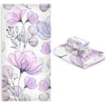 thumbnail image 6 of Dreamtimes Bath Towel Sets for Bathroom Hand Towels Fingertip Towels Beautiful Purple Rose Flower 3 Piece Decorative Soft Cotton Absorbent, 6 of 6