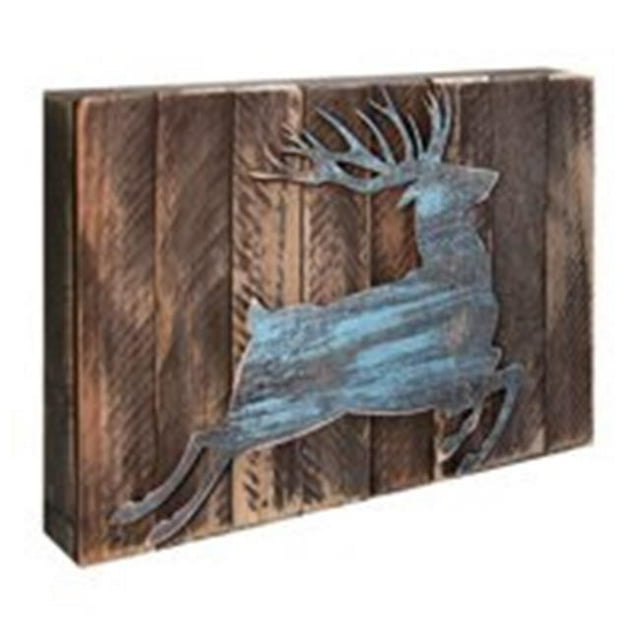 Designocracy 98211-08 Deer Silhouette Art on Board Wall Decor