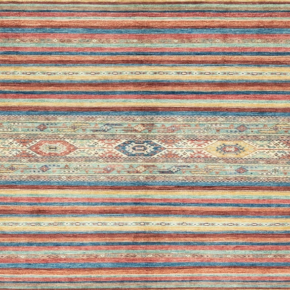 Ahgly Company Machine Washable Indoor Square Abstract Rust Pink Area Rugs, 3' Square