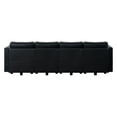 thumbnail image 3 of Sarah Modular Sofa Couch with Storage Seats Sectional Sofa Air Leather 4 Seater Sofa for Living Room- Black, 3 of 9