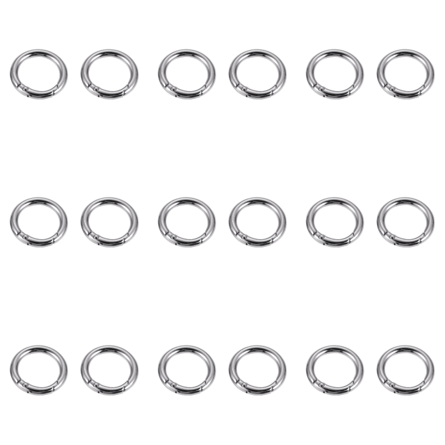 Bolsa circular 2 cm Anillos de gatillo de metal Accesorios de bricolaje Aleación para plata 2 piezas