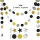 thumbnail image 2 of Juego de 2 guirnaldas de puntos circulares dorados y negros para decoración de fiestas, banderines con purpurina negra para cumpleaños, bodas, Año Nuevo y graduaciones, 2 of 5