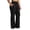 Black 1, variant on Women's High Waist Pants Split Hem Bootcut Elastic Waist Side Pockets Stretchy Casual Office Trousers