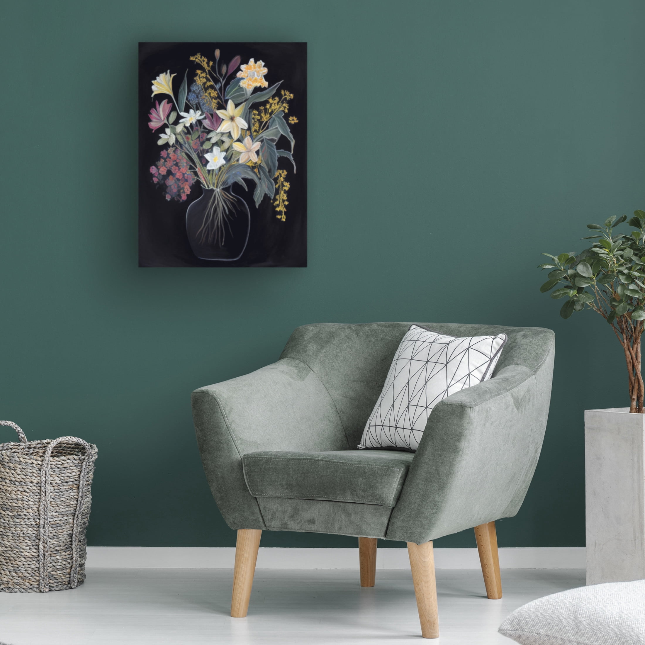 Canvas Wall Art - Sasha 'Flowers of the Night IV' Wall Art for Living Room, Bedroom, or Office Décor by Trademark Fine Art - 24 x 32 Inches