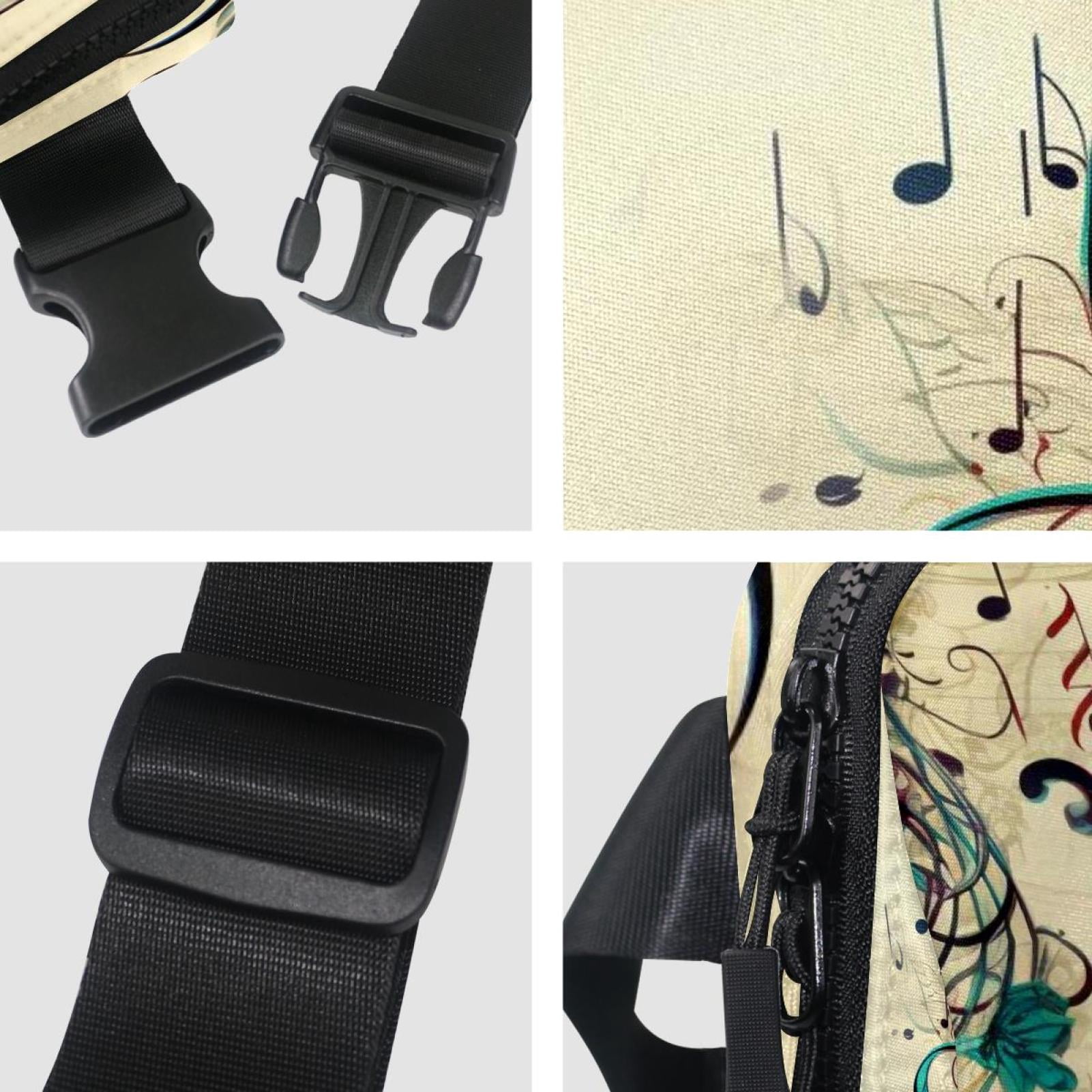 Notes Lightweight Adjustable Fanny Pack with Extension Strap - Unisex Crossbody Bag Fanny Bag