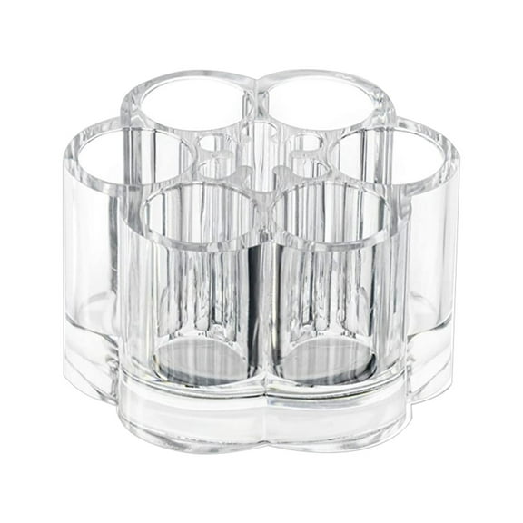 Mini Lipstick Organizer - 6 Holes Transparent Cosmetic Storage Rack for Beauty Tools and Makeup Display Shelf