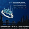 thumbnail image 2 of Gem Stone King 925 Sterling Silver London Blue Topaz Filigree Style 3 Stone Ring for Women (2.70 Cttw, Oval 8X6MM and 6X4MM) (Size 9), 2 of 6