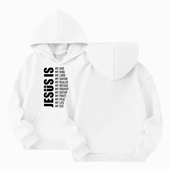 Gubotare Hoodies for Teen Girls Girl's Casual Hoodie Pattern Print Loose Fit Pullover Sweatshirt Size 11-12 (White,11-12 Years)
