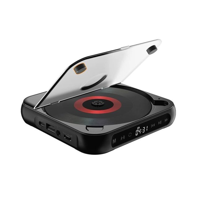 Portable Bluetooth-Compatible CD Player Hi-Fi Sound, Wireless Playback, Rechargeable Battery