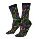 thumbnail image 1 of Balery Neon Mardi Gras Calcetas Largas con Estampado para Hombre y Mujer – Suaves y Transpirables, Talla Única (US 5-11), 1 of 6