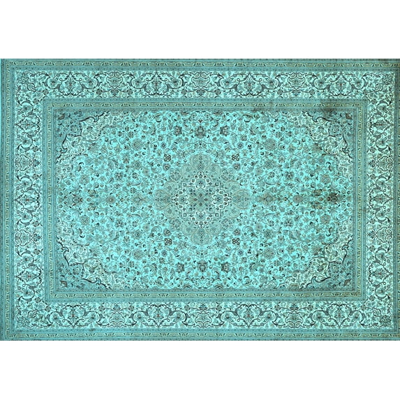 Ahgly Company Indoor Rectangle Persian Light Blue Traditional Area Rugs, 4' x 6'