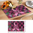thumbnail image 6 of Pink Ribbons Placemats Set of 6 Butterfly Graffiti Flowers Vintage Buffalo Plaid Place Mats Indoor Wipeable Table Mats Washable Dining Table Placemats for Kitchen Holiday Party Home Decor 13x19 Inch, 6 of 9