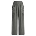thumbnail image 7 of Cagogo Women Wide Leg Elastic Waist Pants with Pockets Casual Loose Long Trousers Flowy Beach Vacation Lounge Work Pants, Gray L, 7 of 7