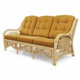 thumbnail image 6 of Malibu Lounge Three-Seater Sofa Natural Rattan Wicker Handmade Design with Light Brown Cushions, Natural Color, 6 of 7