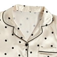 thumbnail image 3 of Bixock Silk Pajamas for Women 2 Piece Loungewear Set Short Sleeve Button Front Top And Shorts Polka Print Lace Indoor Homewear Sleepwear Out Women Clothings, 3 of 5