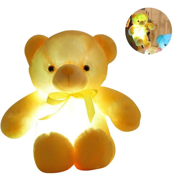 Yellow Plush Bear Toy - Soft Stuffed Animal for Play and Cuddling