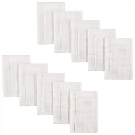 Luvable Friends Baby Unisex Prefold Birdseye Cloth Diapers, White, Prefold 14X20