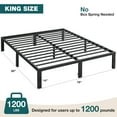 thumbnail image 2 of ZUNMOS 14 Inches King Bed Frame, Heavy Duty Metal Platform with Storage Space Under Frame, No Box Spring Needed King Size Bed Frame, Black, 2 of 6
