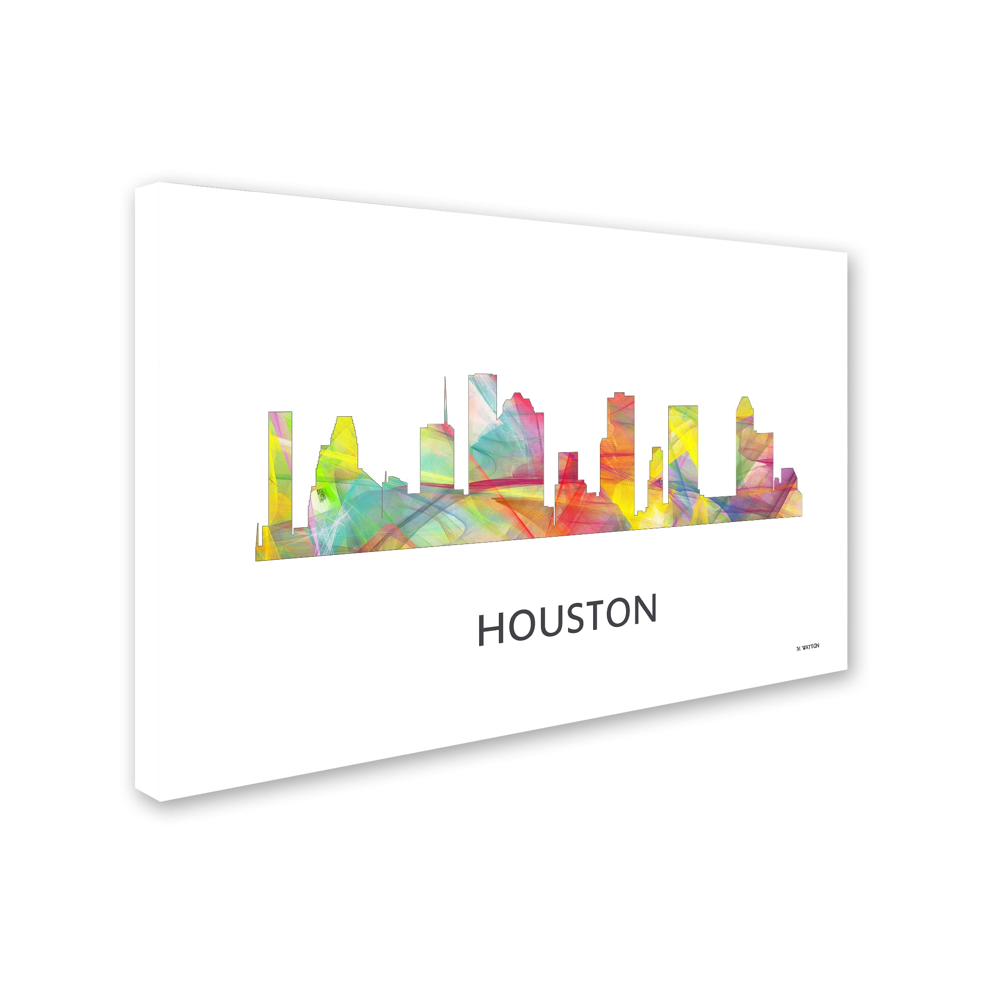 Trademark Fine Art 'Houston Texas Skyline WB-1' Canvas Art by Marlene Watson