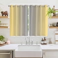 thumbnail image 2 of Yellow Gray Ombre Kitchen Curtains 63 Inch Length, Modern Gradient Abstract Art Grommet Top Bedroom Living Room Curtains, Light Filtering Cafe Curtain Drapes 2 Panels Set 104''x63'', 2 of 9