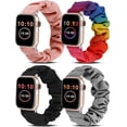 thumbnail image 1 of 4 piezas compatibles con Apple Watch Strap Scrunchie Soft Cloth 38mm 40mm 41mm /42mm 44mm 45mm Cute Printed Watch Bands Mujer Pulsera elástica para Apple iWatch 7/SE/6/5/4/3/2/1 JFHHH pequeña, 1 of 5