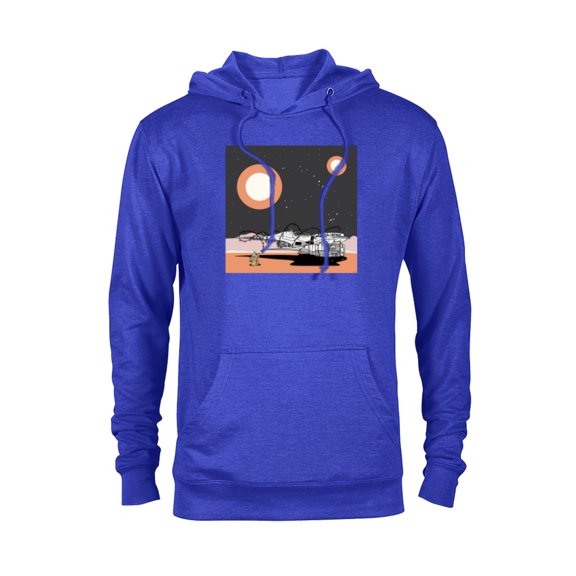 Star Wars Grogu Holiday Christmas Lights N-1 Starfighter - Pullover Hoodie for Adults - Customized-Royal