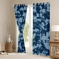 thumbnail image 3 of Feelyou Teens Camo Camouflage Black Out Curtains, Blue Abstract Square Curtains Pack of 2 (42x63 Each), Vintage Fashion Style Bedroom Curtains, Black Out Curtains Decor, 3 of 6