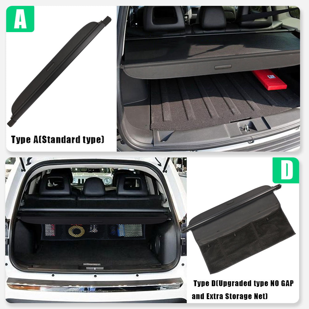 Powerty Compass Patriot Cargo Cover Rear Trunk Shade Retractable Trunk Shield Luggage Tonneau Security Cover for Jeep Compass Patriot 2007-2017 Black Updated Version:no Gap 