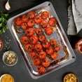 thumbnail image 2 of Vesteel Stainless Steel Baking Sheet, 12.5" x 9.75" x 1" Toaster Oven Cookie Tray Pan Set of 2, Dishwasher Safe, 2 of 7