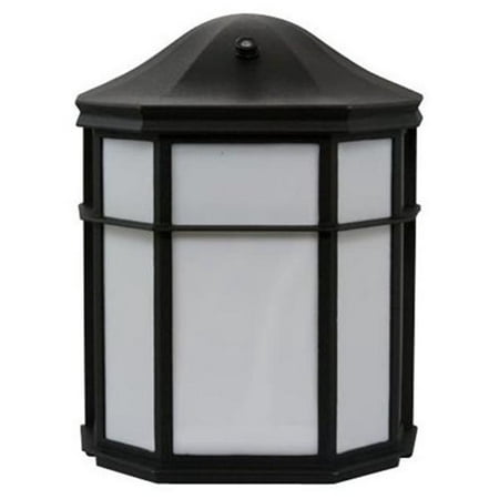 

Efficient Lighting EL-158-123-BLK Timeless Outdoor Wall Pack Die Cast Aluminum Powder Coated Black Acrylic Lens with Built-in photocell Energy Star Qualified