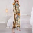 thumbnail image 3 of Haiem Golden Drapes Pillars Clouds Pattern Women’s Long-sleeve Sleepwear,Sleepwear Set,2-piece Loungewear Set,Soft PJs Comfy Nightwear with Pockets-Medium, 3 of 7