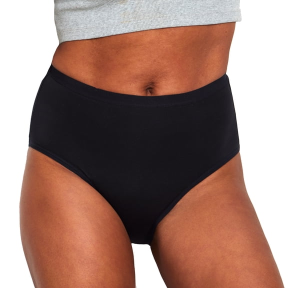 The Period Company. Cotton High Waisted, Period Underwear for Medium Flows, Black