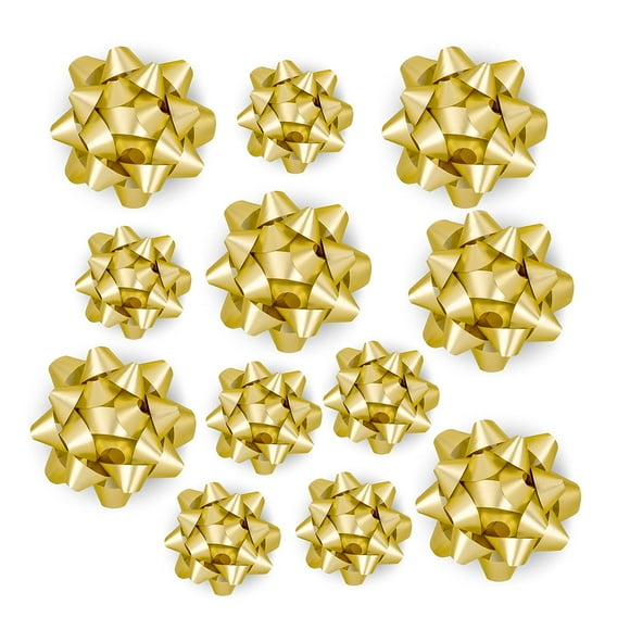 Surtido de lazos de regalo WRAPAHOLIC Matte Gold (12 lazos)