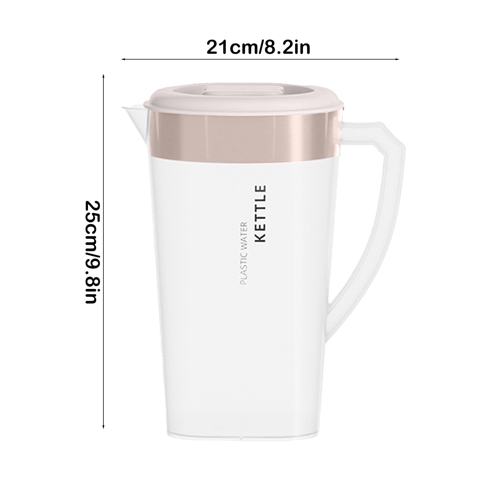 Fridge Door Water Jug with Handle BPA Free Plastic Pitcher with Flip Top Lid Perfect for Making Lemonade, Milk, Teas and Juices, 2 L, Clear