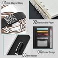 thumbnail image 4 of 9.2x6.7 inch Leather Notebook 100 Sheets, Multi-Pocket Design & Pen Loop American Football and Helmets Refillable Journal Organizer, 4 of 6