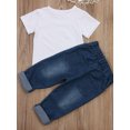 thumbnail image 5 of Coduop 2PCS Toddler Kids Baby Boy Clothes T Shirts Tops Denim Pants Outfits 1-5Years, 5 of 6