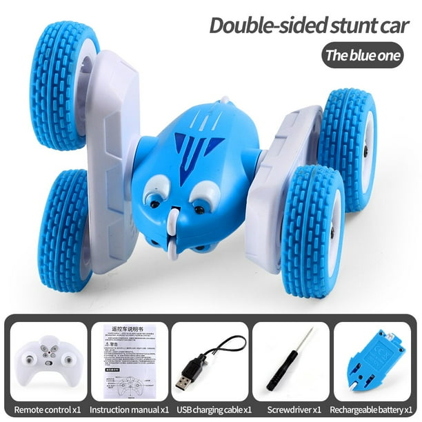 Coche teledirigido de doble cara para niños, juguete de coche eléctrico con Control remoto