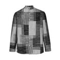thumbnail image 4 of Aueoeo Men'S Regular Fits Dress Shirts Trend Color Block Shirt Long Sleeved Button Up Collar Shirt With Contrasting Color Blocks Gray L, 4 of 6
