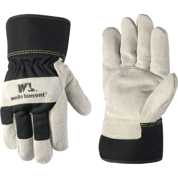 Guantes de trabajo de invierno Wells Lamont de piel con forma de palma de alta resistencia, talla L
